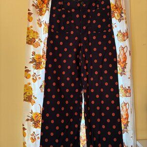 Maeve Anthropologie The Colette Cropped Wide Leg Poka Dot Pants Size 31T